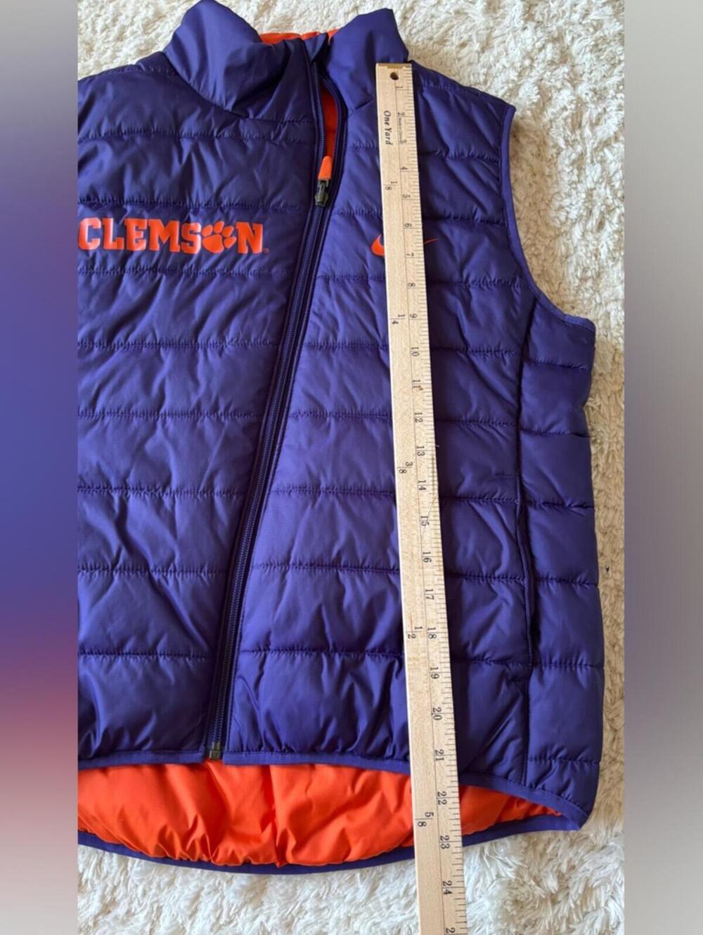 Reversible Nike x Clemson Puffer Vest - Purple & Orange - Picture 8 of 8